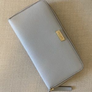 Kate Spade Neda Newbury Lane Blue/Gray Zip Around Wallet